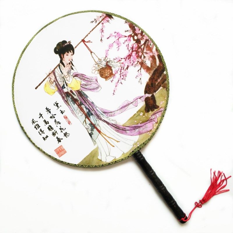 扇子宫廷团扇古典仕女桃花杨贵妃古风舞蹈古装扇子