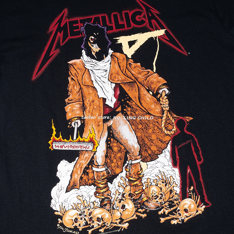 正版metallica乐队地球人复古vintage摇滚短袖官方现行t恤