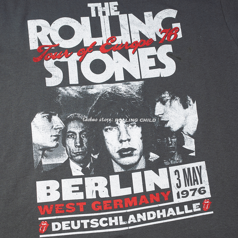 正版therollingstones滚石乐队vintage摇滚短袖官方t恤
