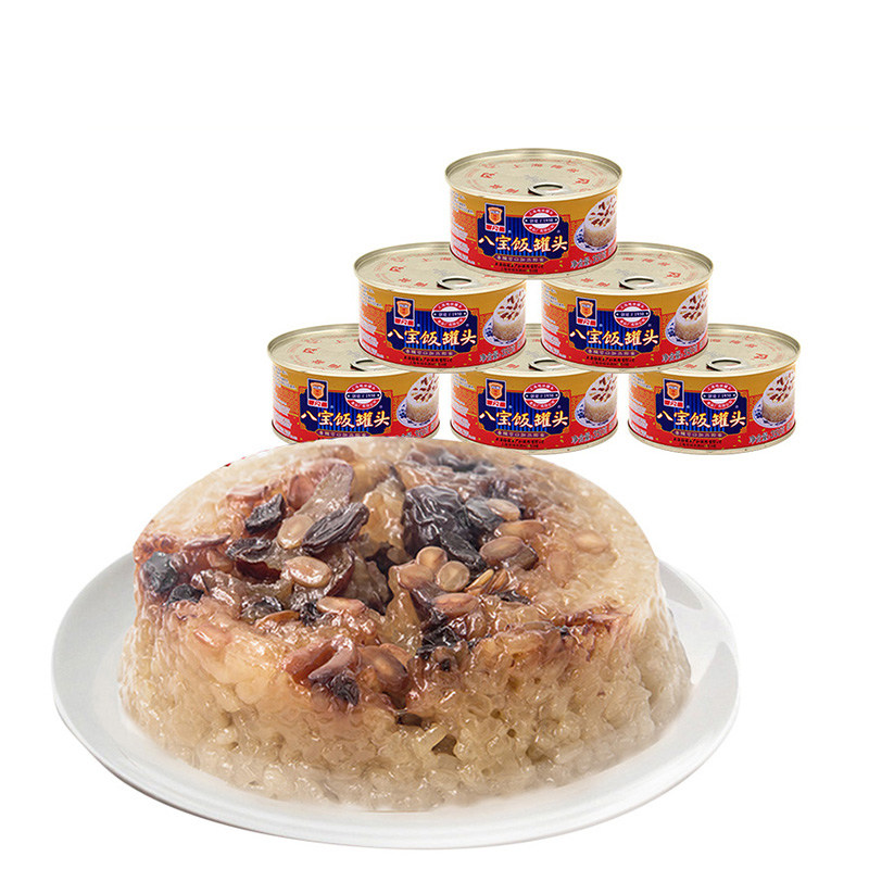 速食米饭上海梅林八宝罐头350g豆沙糯米即食自热米饭