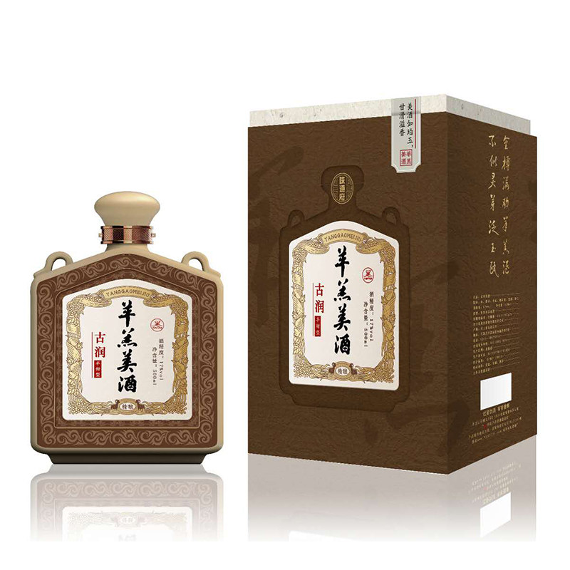 羊羔美酒半甜型黄酒河北石家庄特产17度古润500ml4瓶整箱装