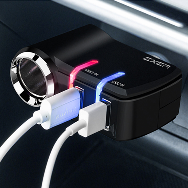 日本yac车载手机充电器 汽车快充车充多功能点烟器双usb转换接头