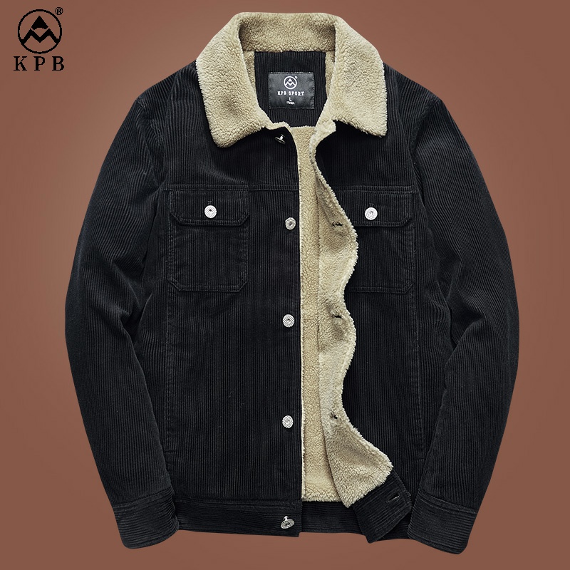 灯芯绒夹克男冬季爸爸冬装棉衣中年男士外套加绒加厚棉服男装上衣