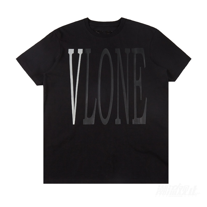 潮流观止 vlone 纽约游击店限定 基础logo灰色3m反光大v短袖t恤￥350