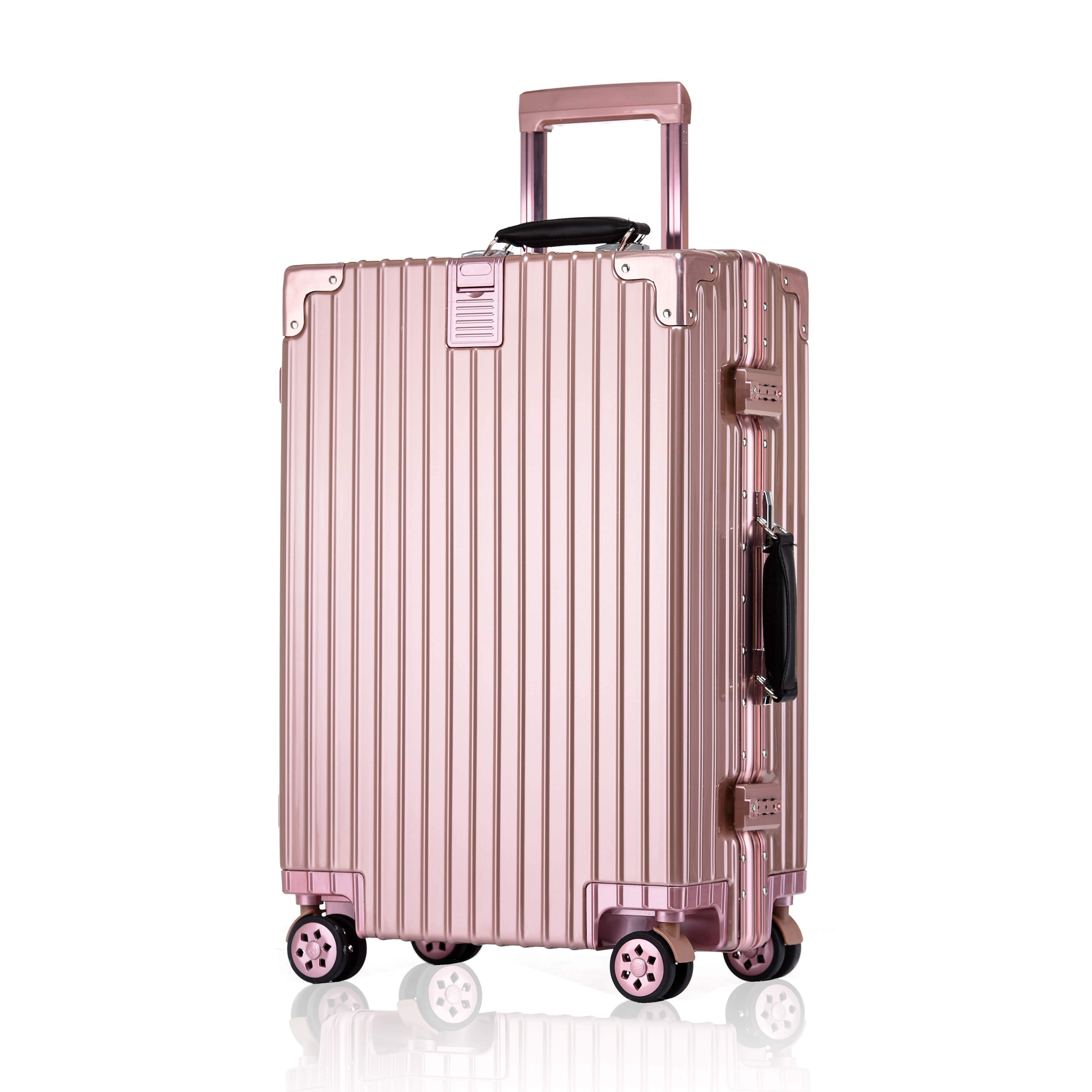 复古铝框行李箱万向轮24寸旅行箱男28寸学生拉杆箱女密码箱韩版