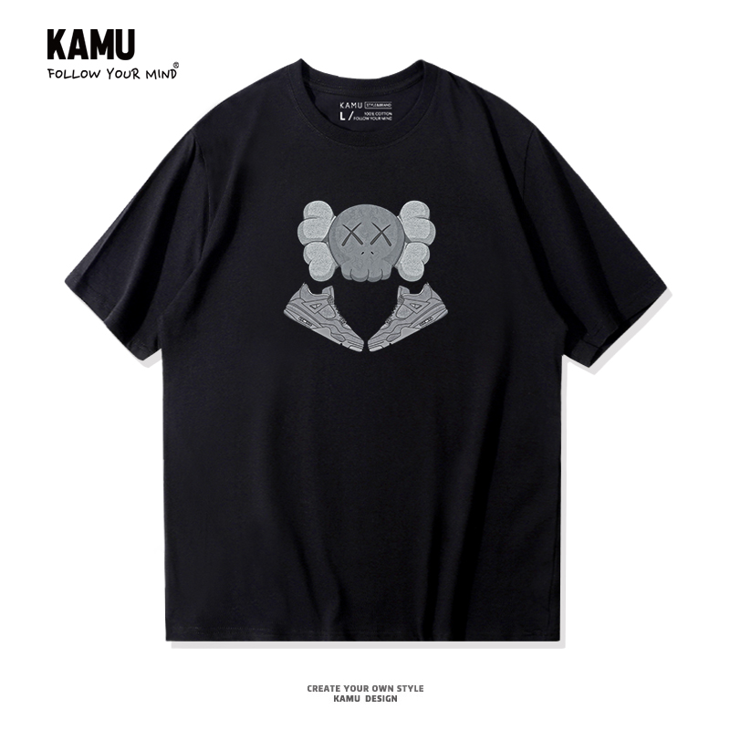 短袖男潮牌ins潮流百搭男士t恤2022新款纯棉宽松大码学生篮球半袖