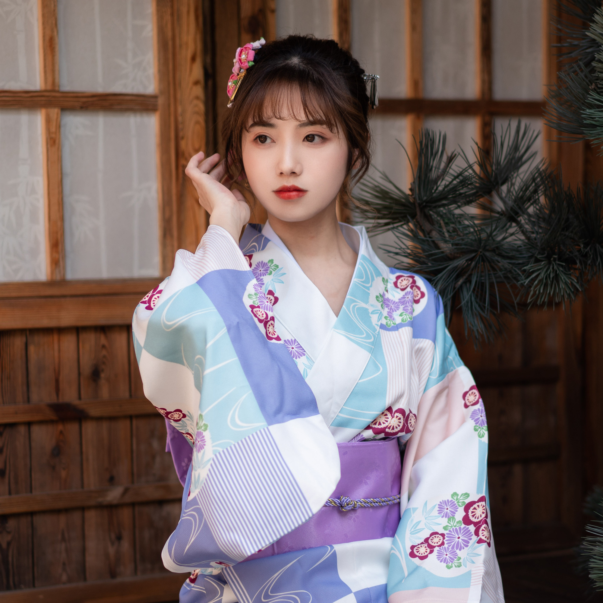 复古日式和服浴衣和风长袖长裙写真连衣裙cos民族服装