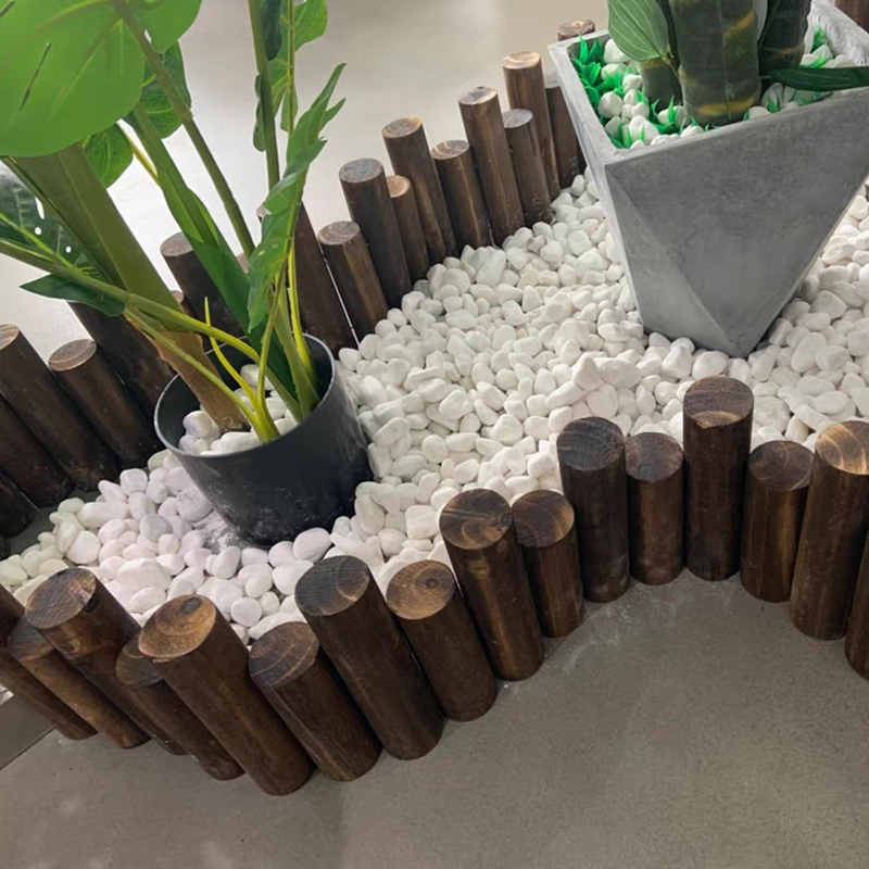 40斤白色石子景观石头大小鹅卵石庭院铺路铺地阳台花园白石子造景