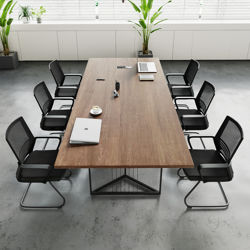 新中式中式会议桌简约现代办公室家具长条桌椅组合会议桌