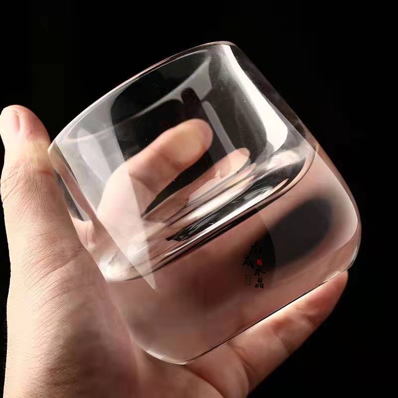 东海天然水晶原石打磨水晶茶杯高档啤酒杯红酒酒杯异形