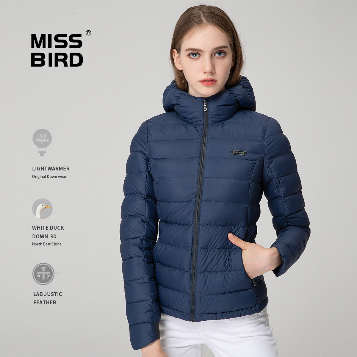 「会员专享199」超轻羽绒服女款轻薄短款冬装2019新款 - missbird旗舰