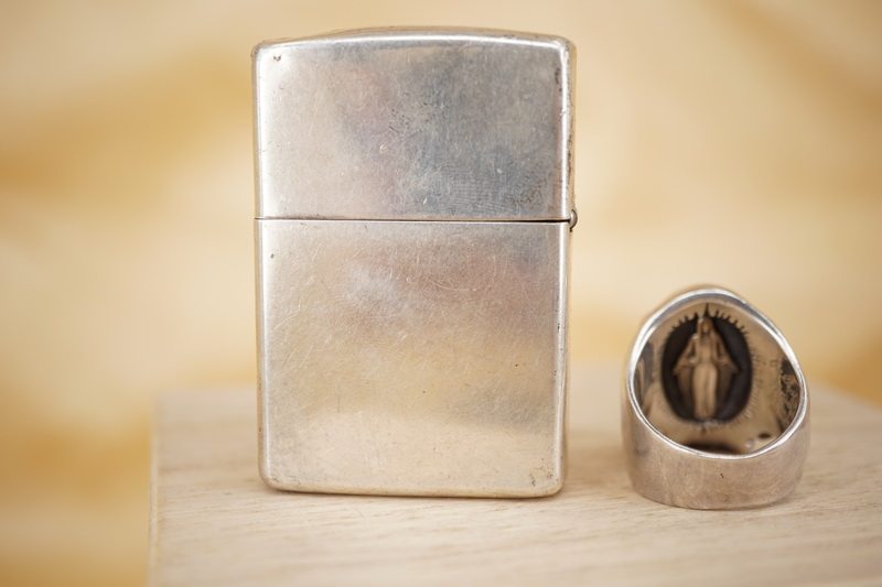 原装2005年二手纯银光板防风打火机zippozippo