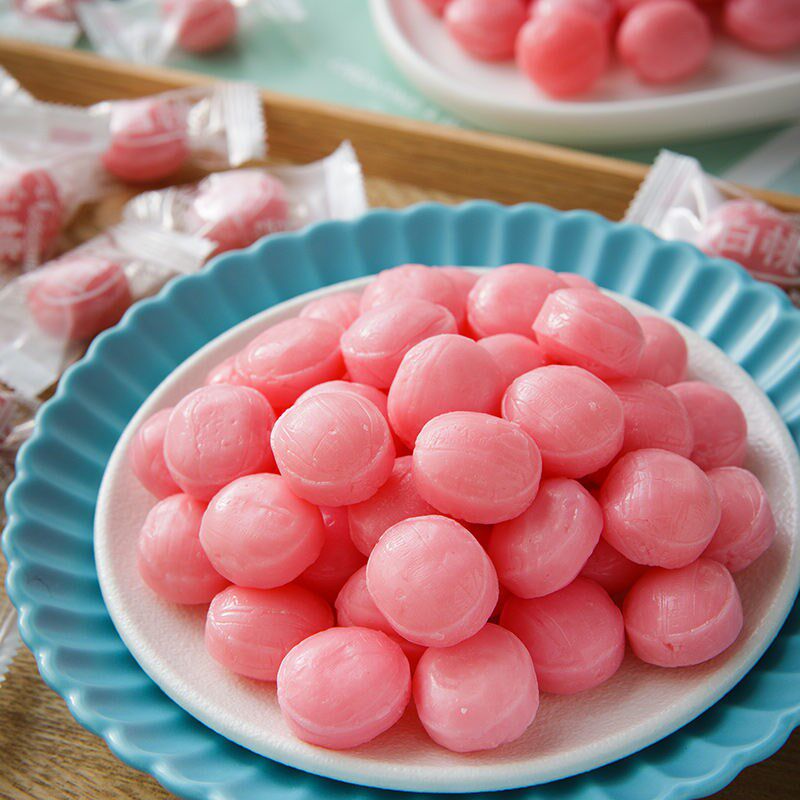 乖好白桃果汁糖果高颜值网红水果糖水蜜桃500g100g糖果