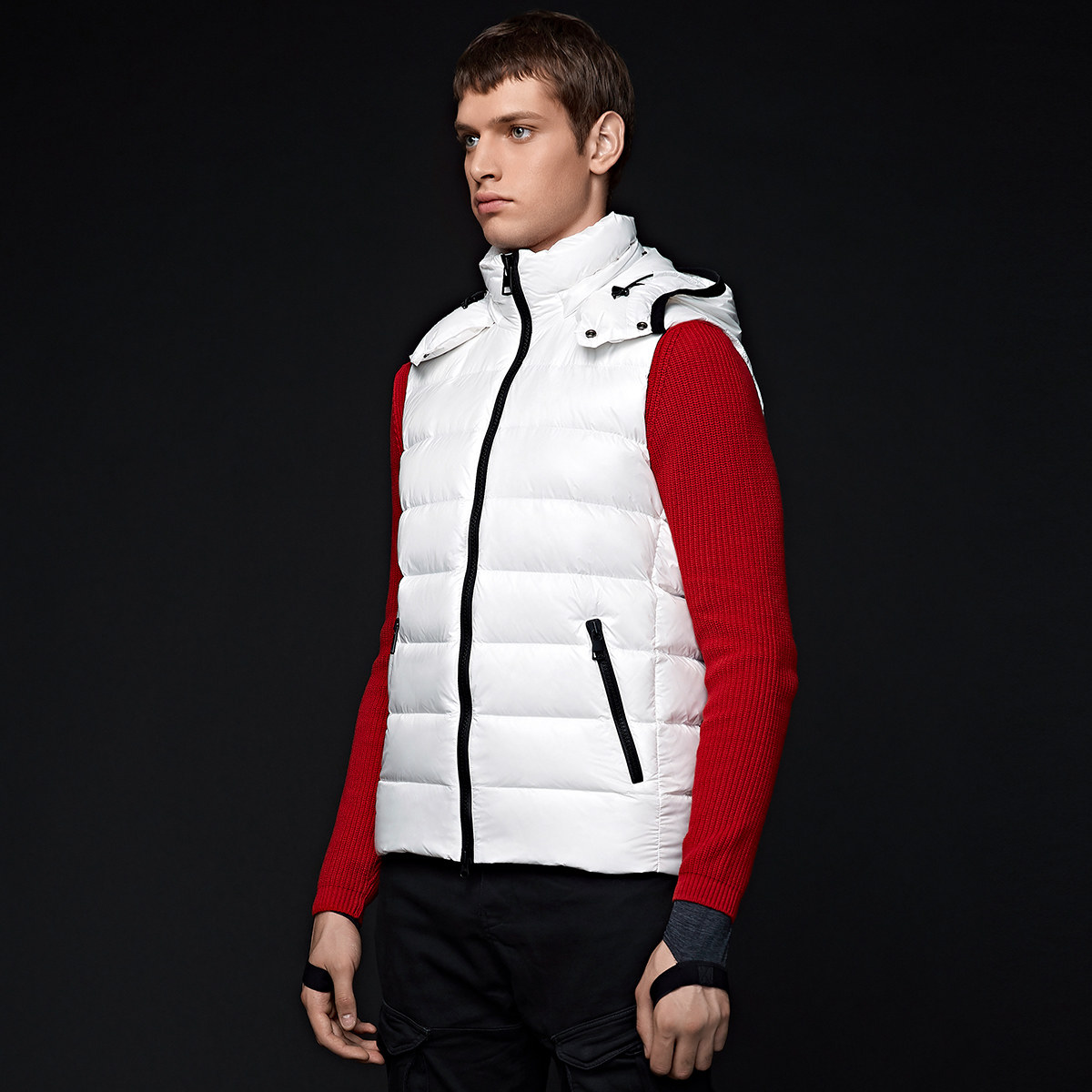 蒙口羽皇羽绒马甲新款时尚修身羽绒服男大码轻薄背心