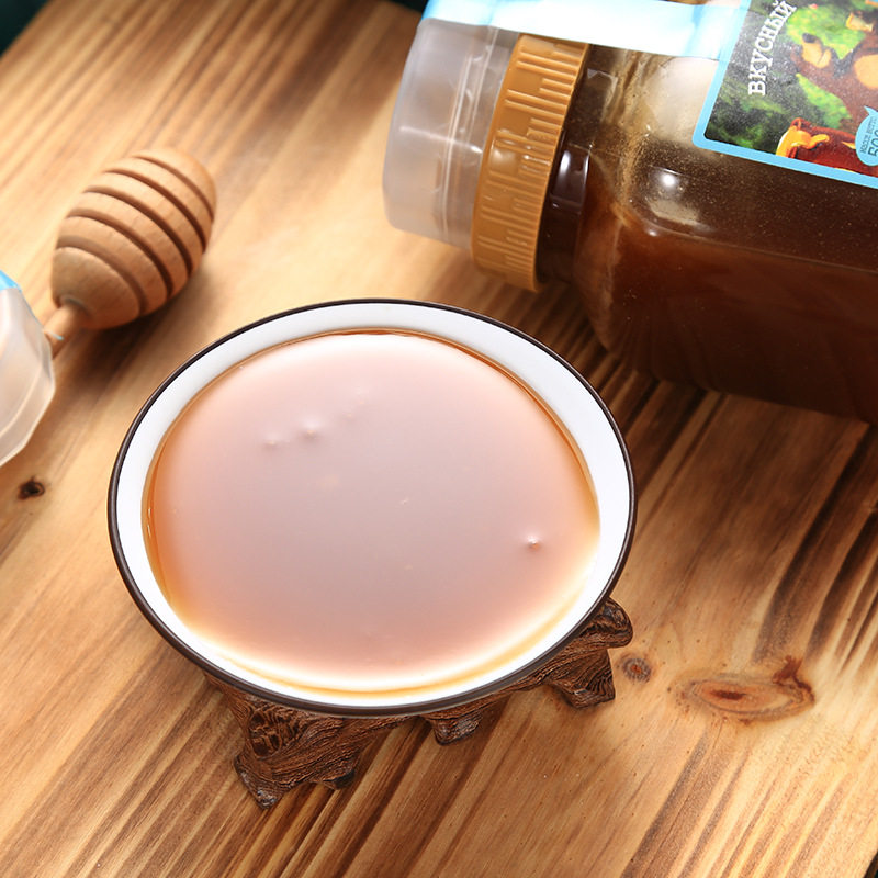 俄罗斯进口小熊荞麦蜜500克玻璃瓶包装冲调蜂蜜buckwheathoney