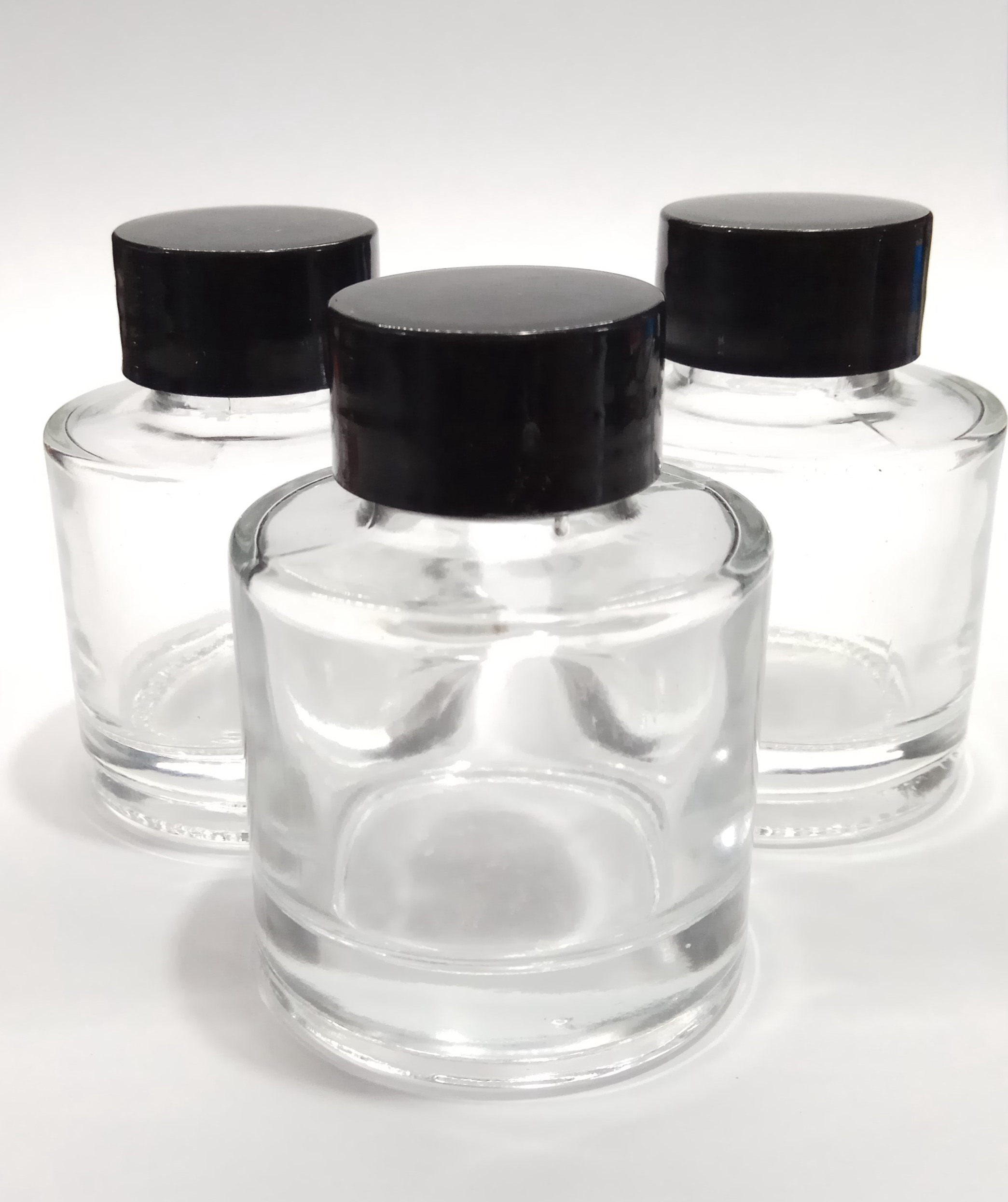 50ml圆形墨水瓶小圆瓶透明彩墨分装空瓶钢笔墨水分装瓶玻璃瓶透明