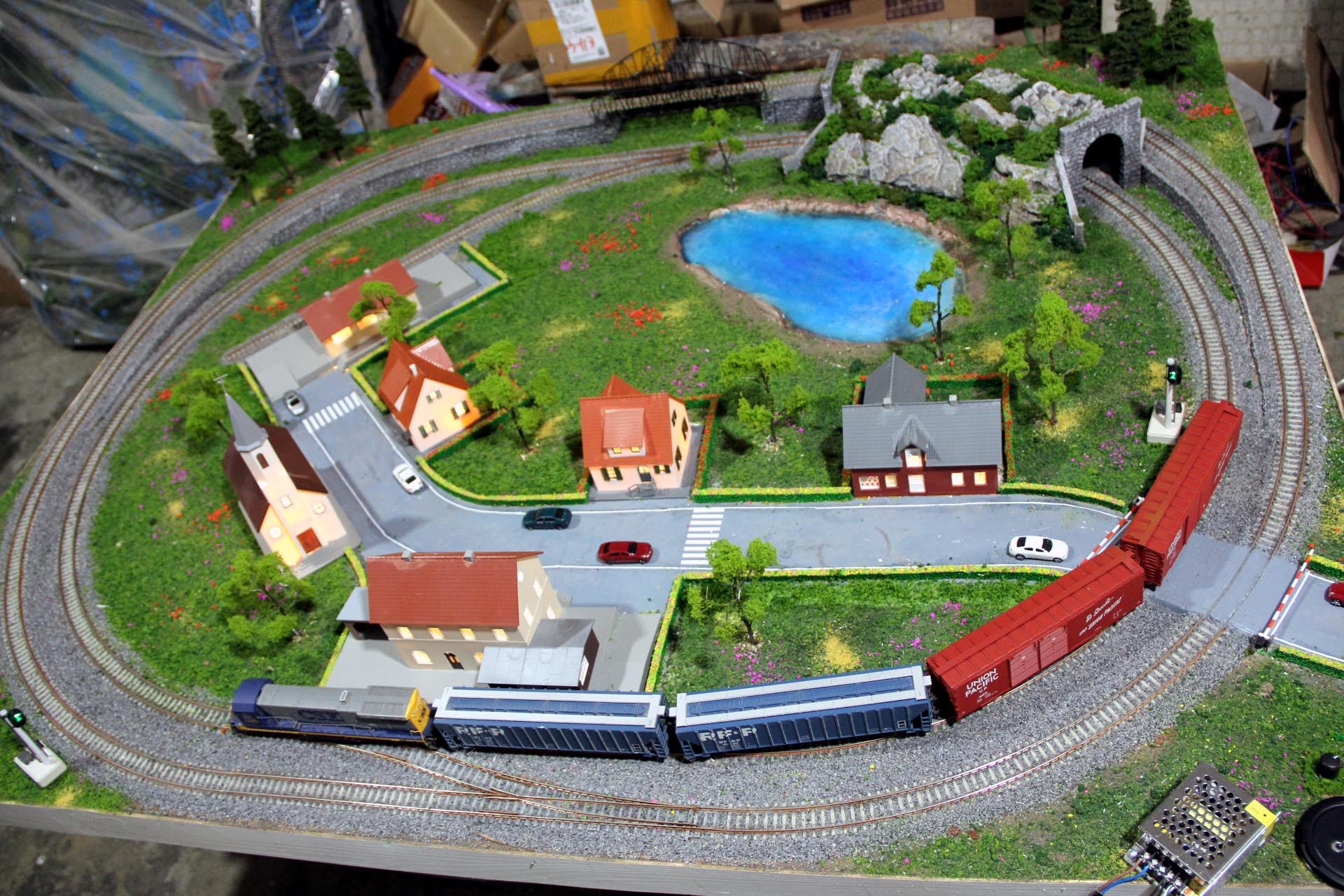 火车模型沙盘ho铁道微型车站铁路仿真轨道火车模型