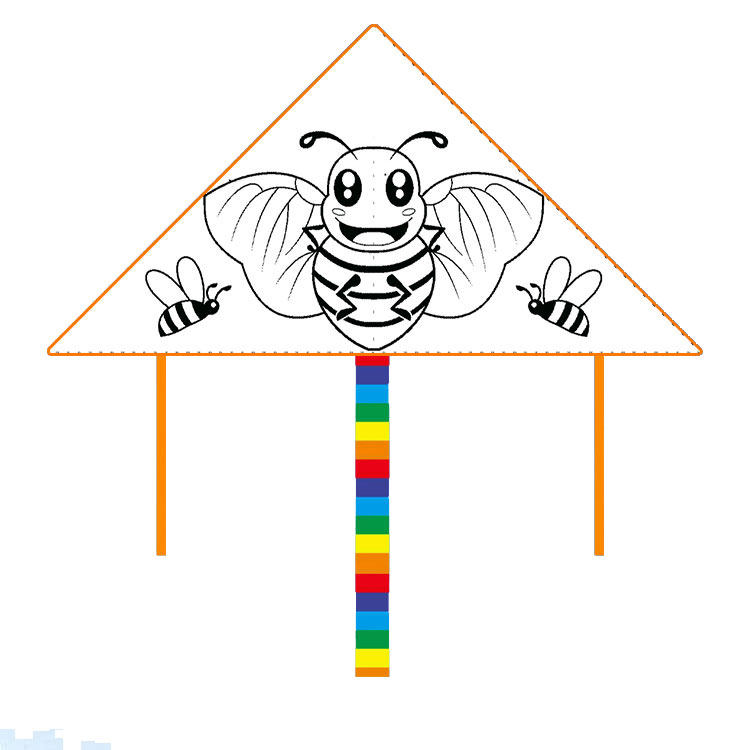 空白手工绘画儿童diy涂鸦涂色教学风筝填色风筝