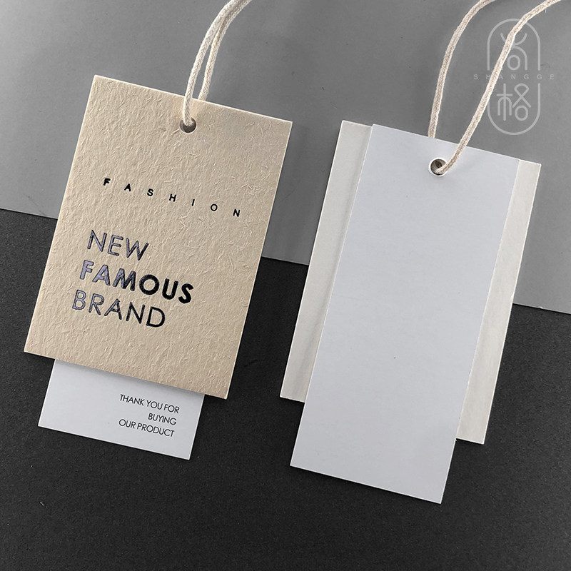 韩国衣服吊牌订做高端服装店标签挂牌产品标价签定制特种纸服饰牌子