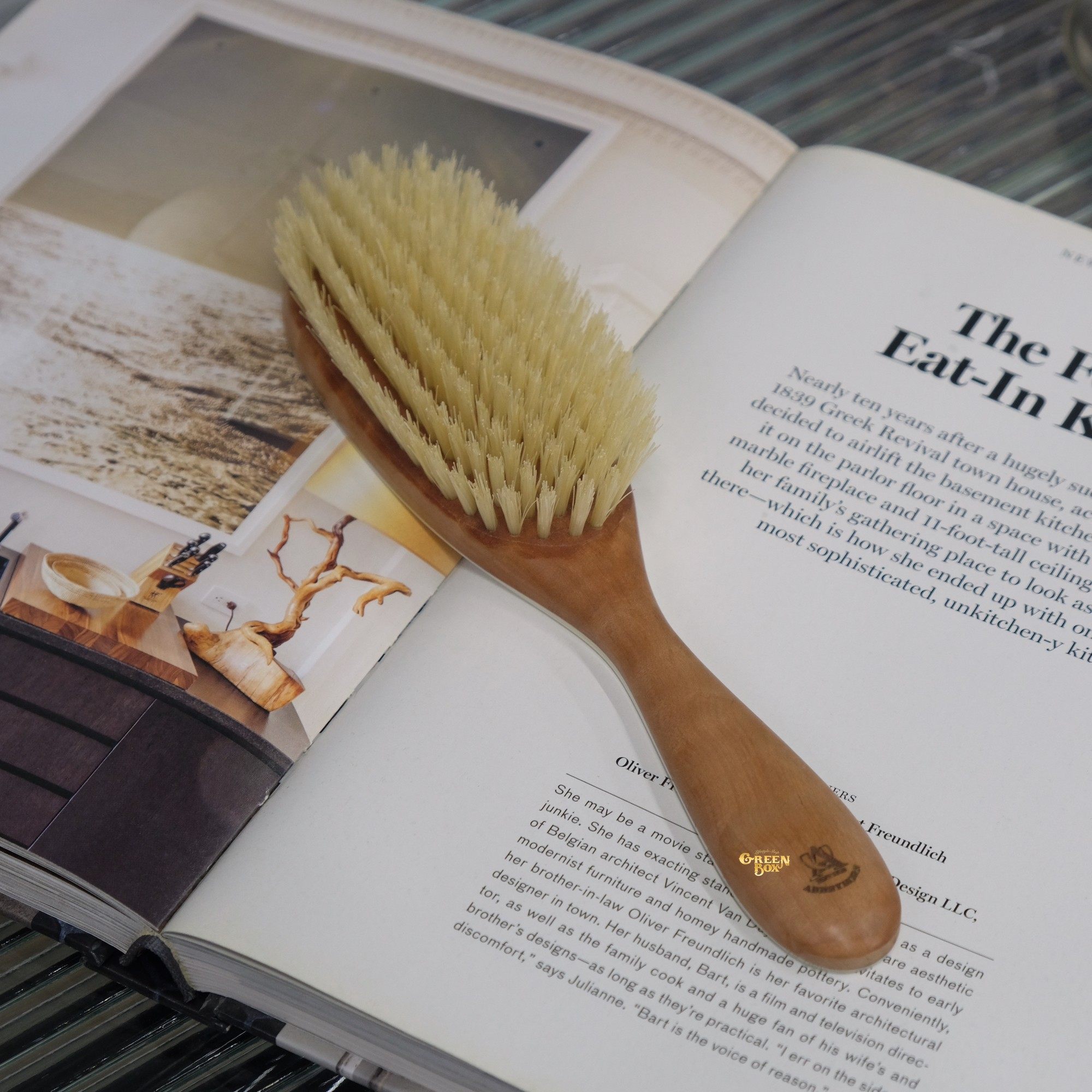 官方代理英国abbeyhorn猪鬃发刷高级天然牛角榉木梳子