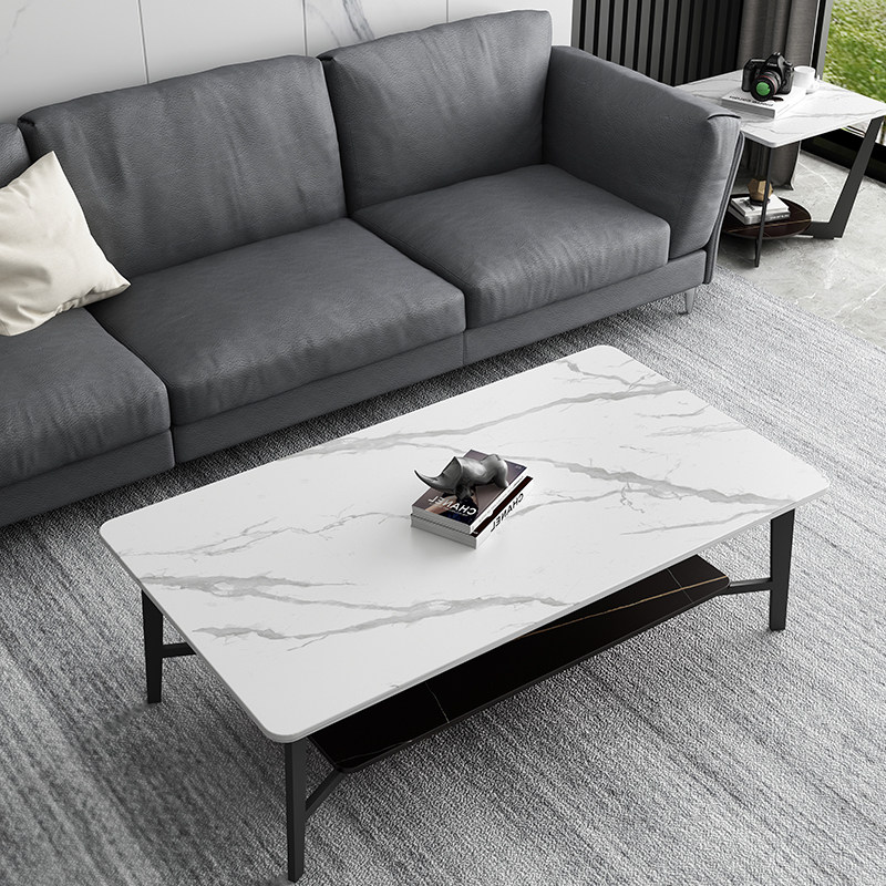 茶几意式岩板轻奢现代简约客厅家用小户户型大理石茶几