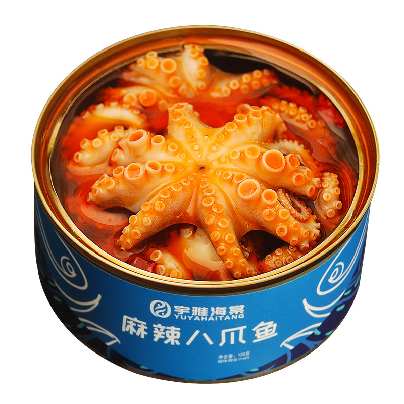 麻辣罐头网红小吃八爪鱼即食熟食小海海鲜迷你贝系列