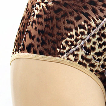 Guerlain Tino leopard print 7687 women's high-waisted pants nylon close-fitting underwear women's young briefs trendy pants