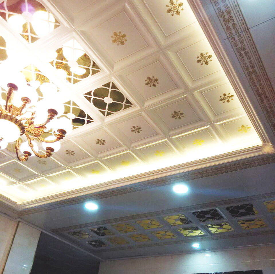 客餐厅卧室集成吊顶铝扣板复式错层 二级造型 450*450 镜面含辅料