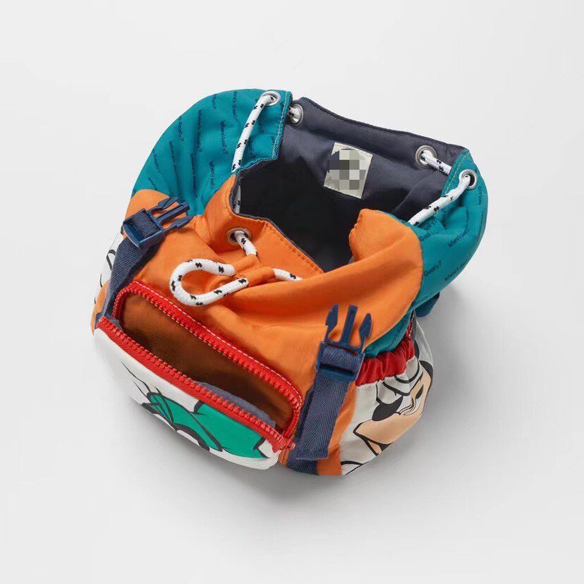 zarawang米奇拼色双肩包儿童百搭轻便上学小书包通用款女包