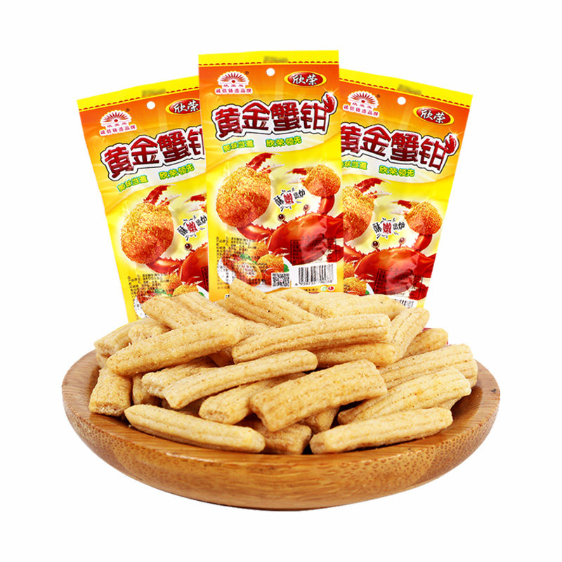 欣荣黄金蟹钳酥脆蟹味膨化小时候零食怀旧8090膨化食品