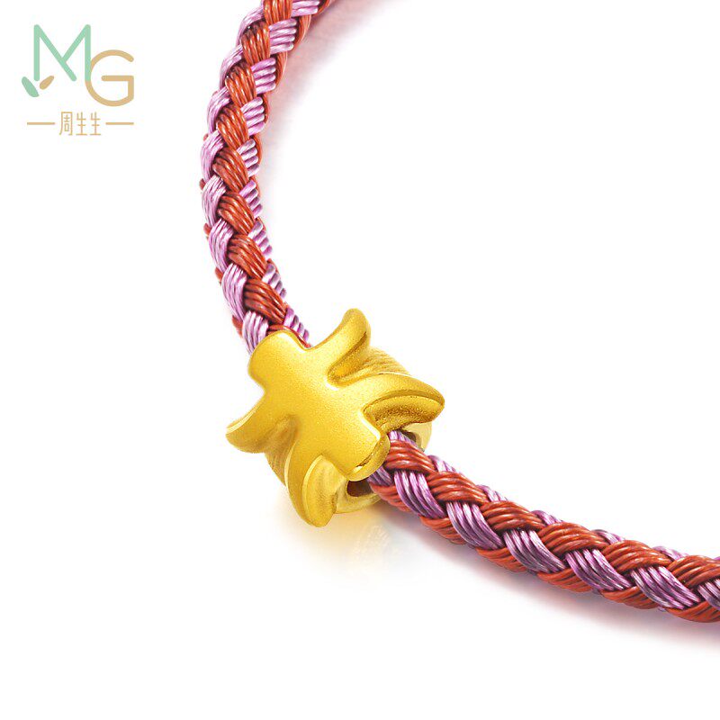 周生生charme黄金手链串珠十二星座双鱼座转运86291c硬金手饰