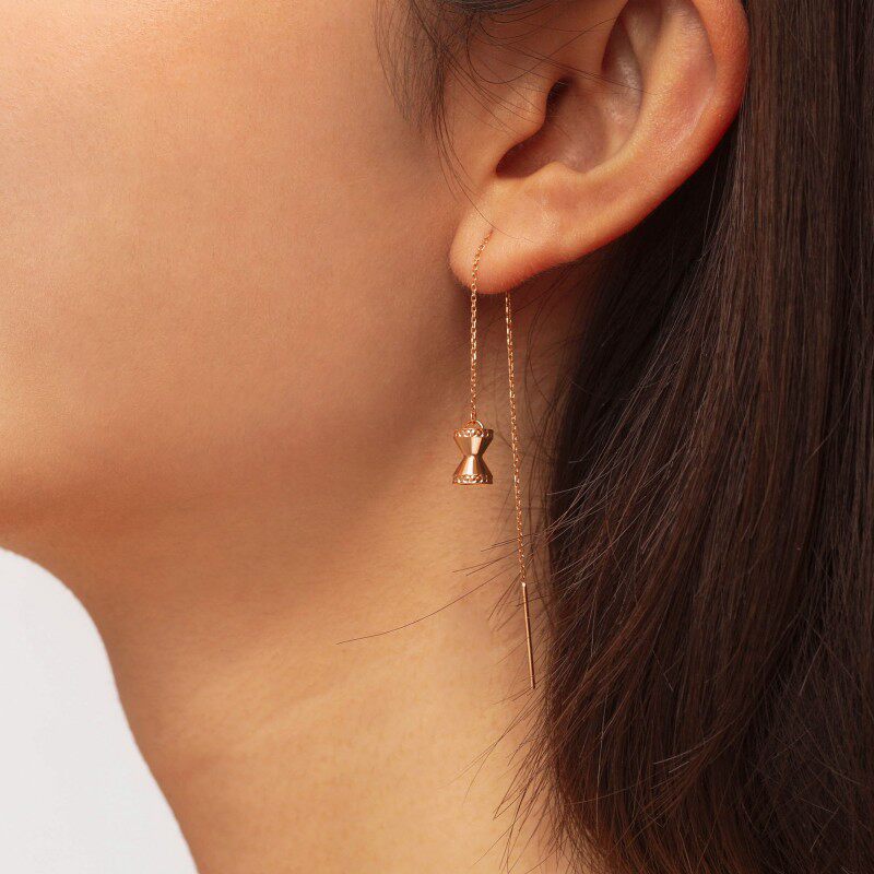 周生生ins小蛮腰幸运耳饰单只daily金单只金耳线luxe18k耳饰