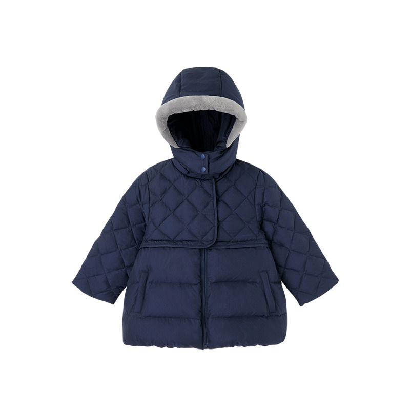 英氏英式衣服厚款冬季外套羽绒鸭绒儿童白鸭绒棉袄