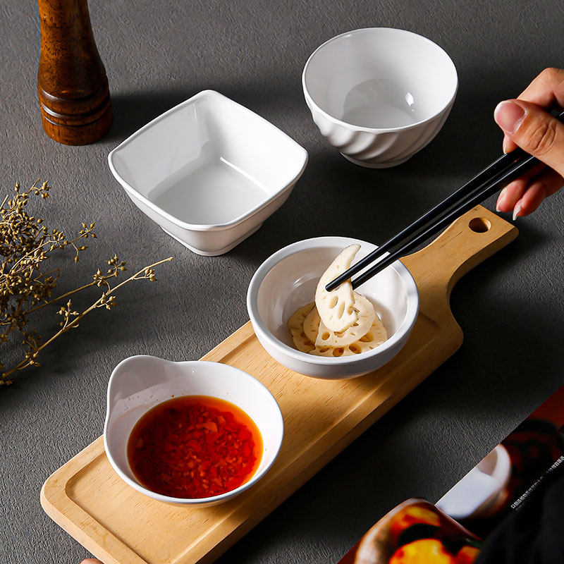 a5白色密胺碗盘套装四件件套火锅店仿瓷餐具碗