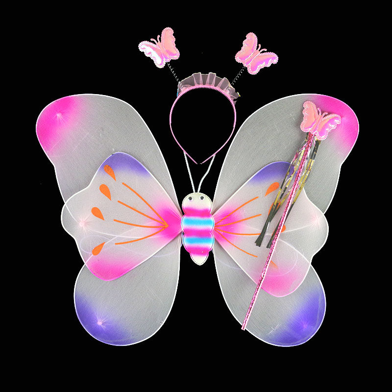 小女孩背的天使蝴蝶翅膀儿童奇妙仙子道具演出服翅膀