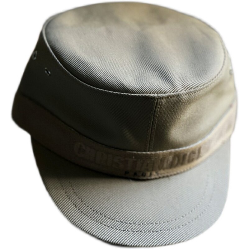 陈太太同款中古欧美cd字母平顶海军帽女秋冬法国贝雷帽潮牌鸭舌帽