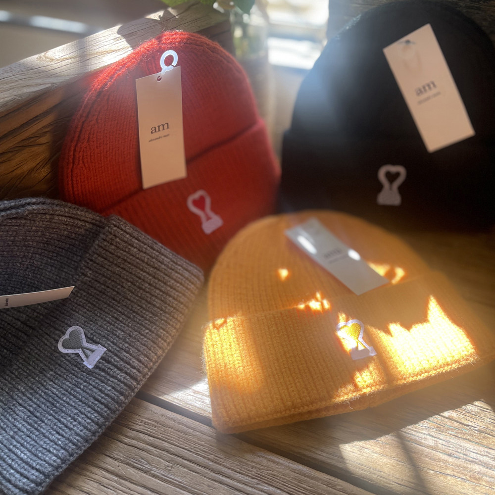 李泰容同款法国潮牌ami帽子字母爱心羊毛毛线帽子