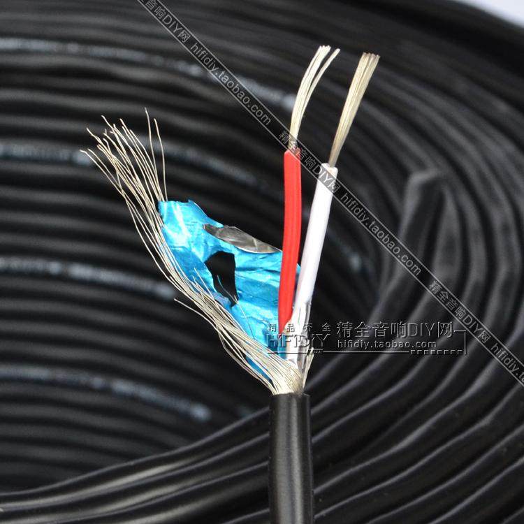 发烧汽车音响专用控制线 2芯屏蔽线 纯铜信号控制线1.0mm?*2