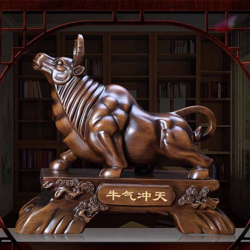 招财风水牛摆件华尔街牛办公室老板桌装饰工