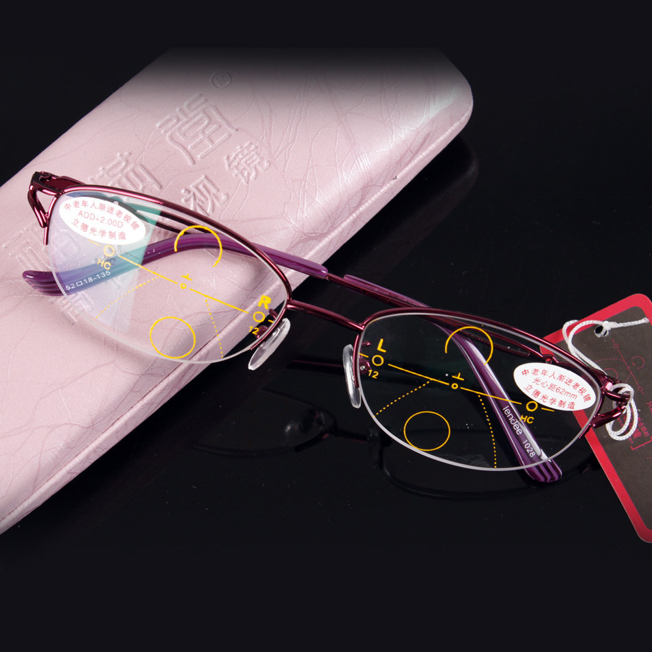 福满堂女士远近两用看远看近渐近老花镜多功能智能渐进老花镜1028