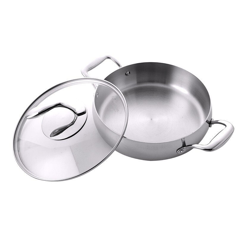 特百惠官网2.8升平底浅锅汤炒多用燃气电磁炉通用煎锅