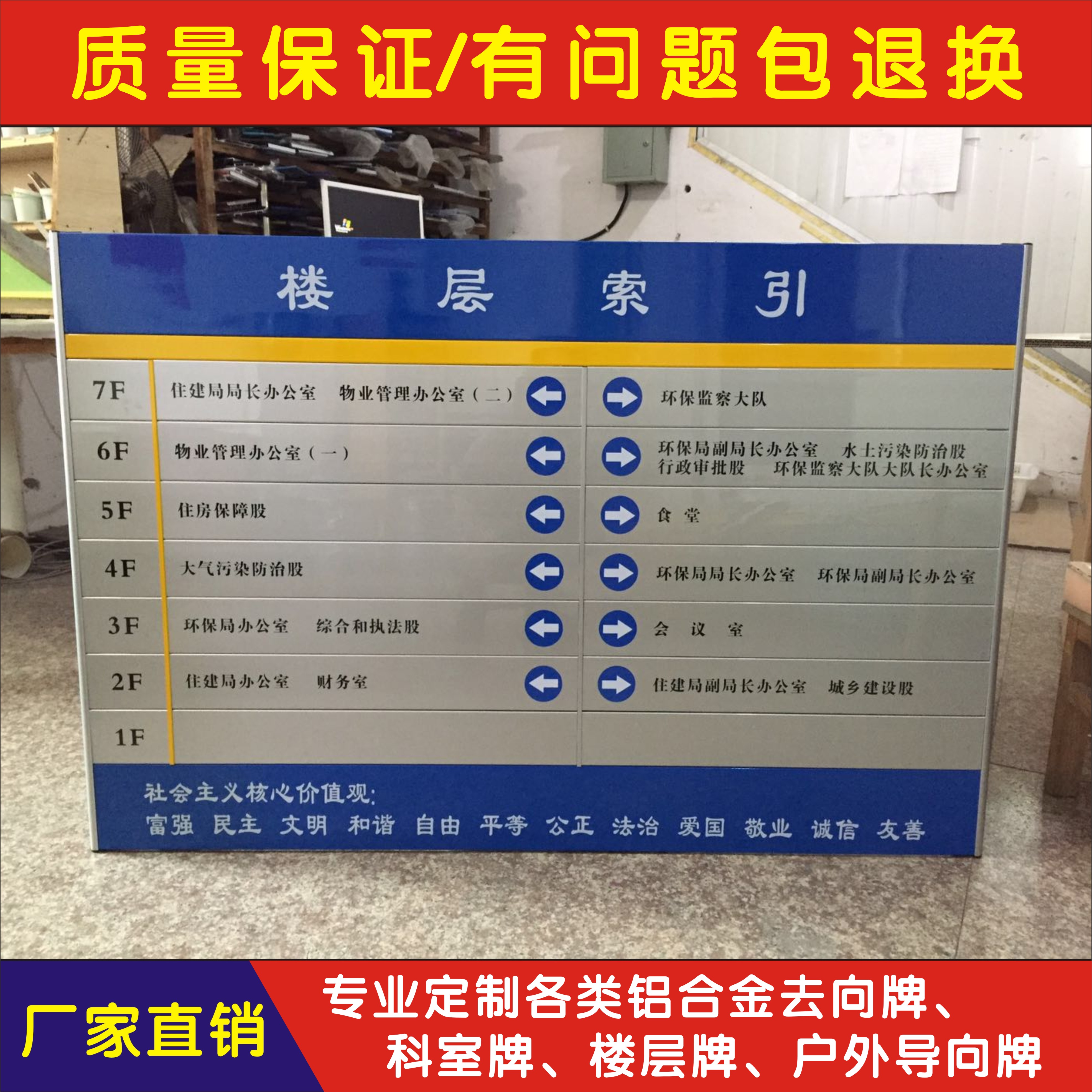 铝合金楼层索引牌科室牌指示牌人员去向牌高档门牌医院导视牌定制