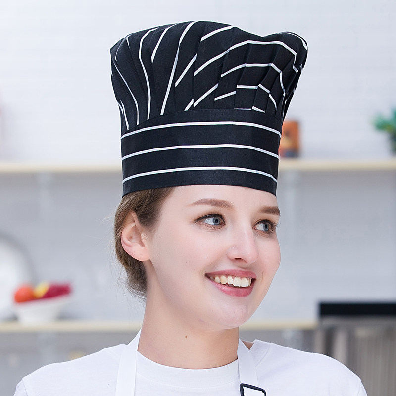 厨师单拍3个起包帽子酒店西餐厅高帽松紧布帽女帽子