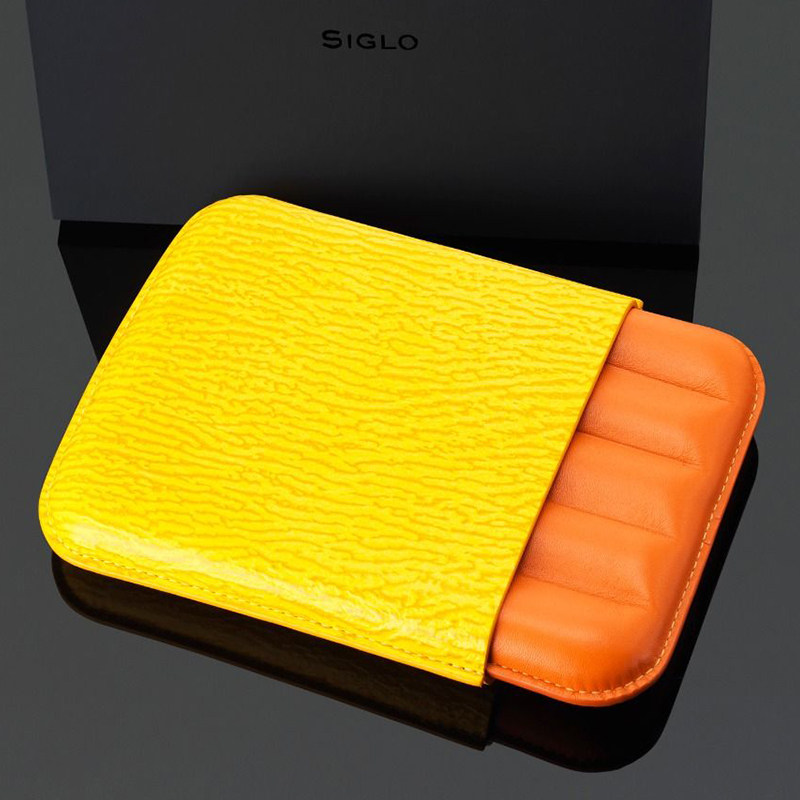 雪茄siglosharkcigarcase世纪皮套5支装鲨鱼皮材质烟盒