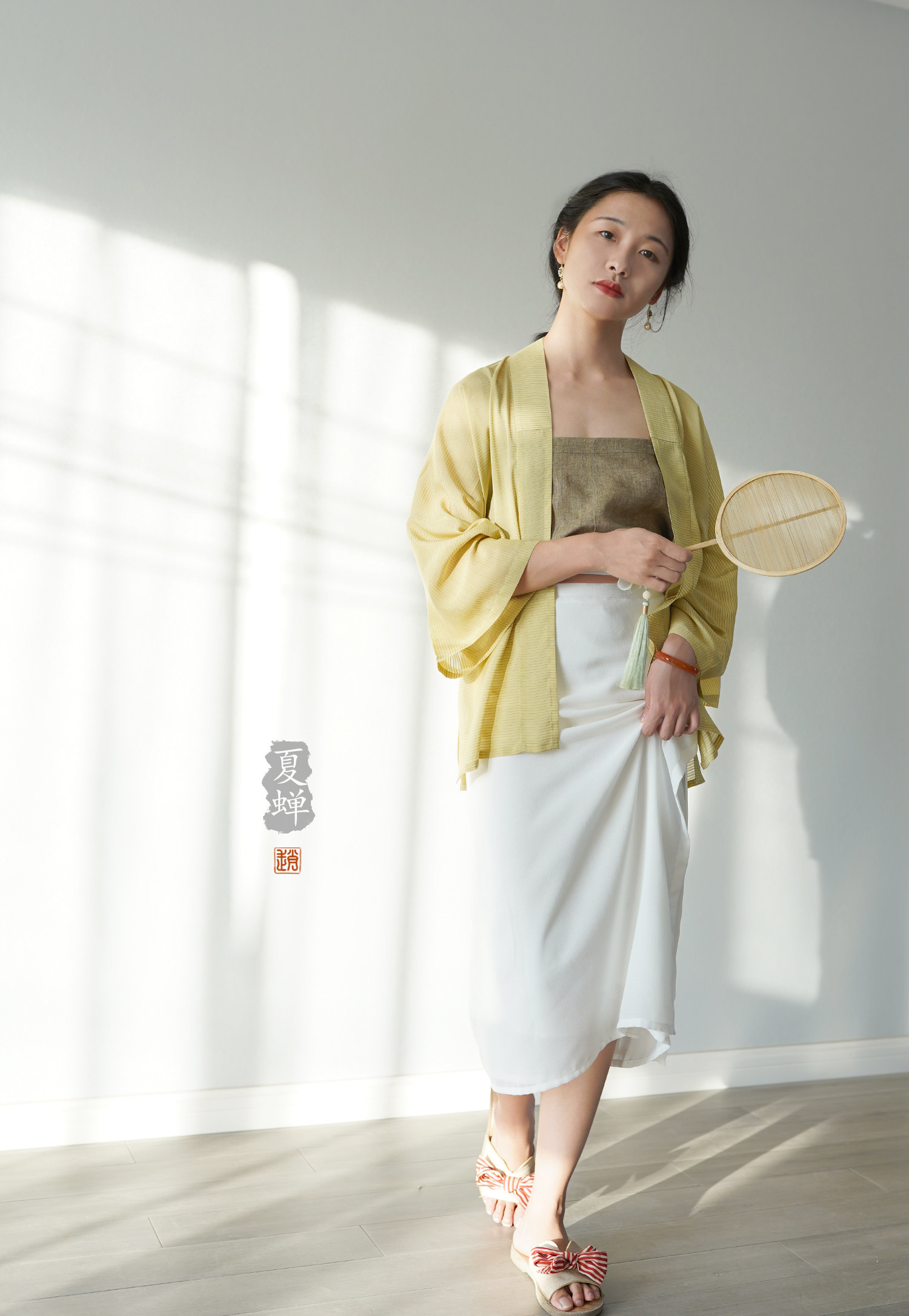 纯色短衫裙折裙旋两片夏蝉半身宋制原创汉服女汉服