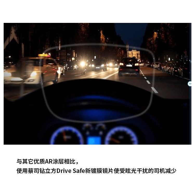 镜片zeiss蔡司驾驶型立方1.74变色开车眩光球面定制眼镜片