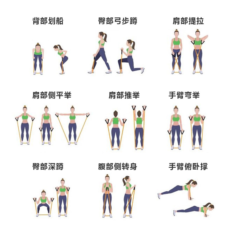 弹力绳健身女瑜伽带拉力绳瘦手臂胳膊力量训练运动开肩膀薄背神器