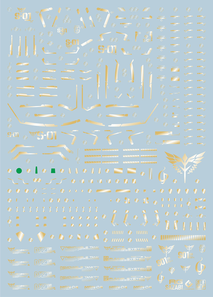 evo水贴沙扎荧光烫金高达模型贴纸模型制作工具