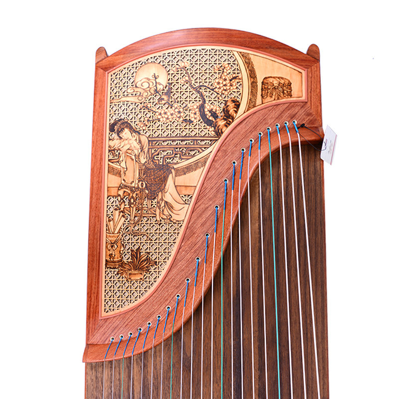 鼎韵上海903l霓裳月色花梨烙画考级演奏古筝古筝