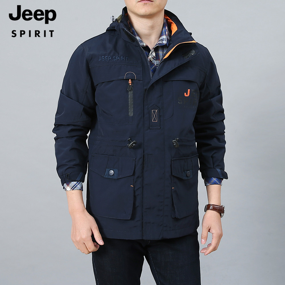 美国正品jeep/吉普夹克男装春秋新款冲锋夹克男夹克外套运动外套